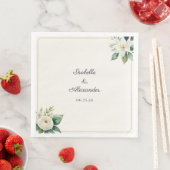 ボタニカル ホワイト フローラル グリーン リーフ パーソナライズド (インサイチュ)