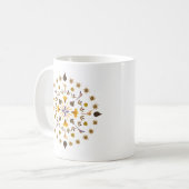 ボタニカル・マンダラ押し花アート コーヒーマグカップ (正面左)