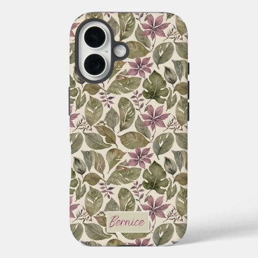 ボタニカル マーブル&セージ リーフ Case-Mate iPhoneケース (裏面)