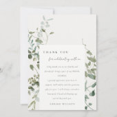 ボタニカル ユーカリ ウォーターカラー ブライダル シャワー サンキューカード (正面)