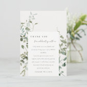ボタニカル ユーカリ ウォーターカラー ブライダル シャワー サンキューカード (スタンド正面)