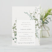 ボタニカル ユーカリ ウォーターカラー ブライダル シャワー 招待状 (スタンド正面)
