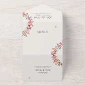 ボタニカル ユーカリ 秋の葉のリース ウェディング オール オールインワン招待状 (外側)