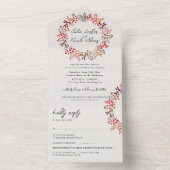 ボタニカル ユーカリ 秋の葉のリース ウェディング オール オールインワン招待状 (内側)