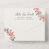 ボタニカル ユーカリ 秋の葉のリース ウェディング オール オールインワン招待状 (裏面)