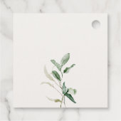 ボタニカル リーフィー フォリア ウォーターカラー ブライダル シャワー フェイバータグ (裏面)