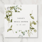 ボタニカル リーフィー フォリア ウォーターカラー ブライダル シャワー フェイバータグ (正面)
