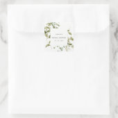 ボタニカル リーフィー フォリア 水彩 結婚式前後のお祝い スクエアシール (バッグ)