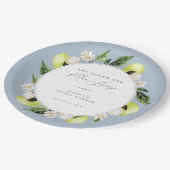 ボタニカル レモンメイン スクイーズ ブライダル シャワー ペーパー ペーパープレート (アングル)