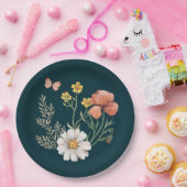 ボタニカル ワイルドフラワー フラワー ボーホー ペーパープレート (パーティー)
