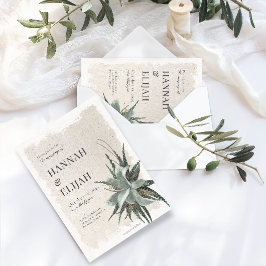 ボタニカル ヴィンテージ アース トーン 招待状