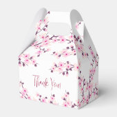 ボタニカル 桜 ピンク 白 ウェディング シャワー フェイバーボックス (裏面サイド)