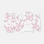 ボタニカル 桜 ピンク 白 ウェディング シャワー フェイバーボックス (折り畳みなし)