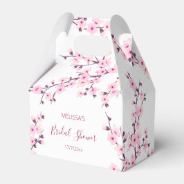 ボタニカル 桜 ピンク 白 ブライダルシャワー フェイバーボックス