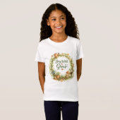 ボタニカル+水彩+花輪+インスピレーション Tシャツ (正面フル)