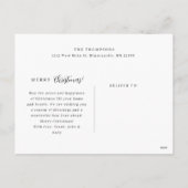 ボタニカル&素朴1フォトフローラアーチクリスマス シーズンポストカード (裏面)