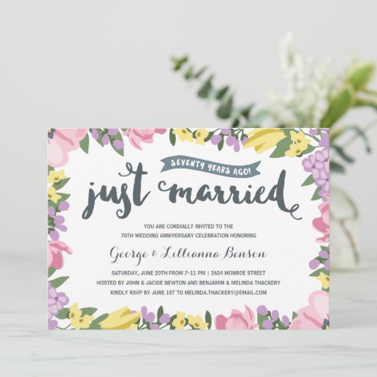 ボタニカル | 結婚70周年パーティー 招待状 (スタンド正面)