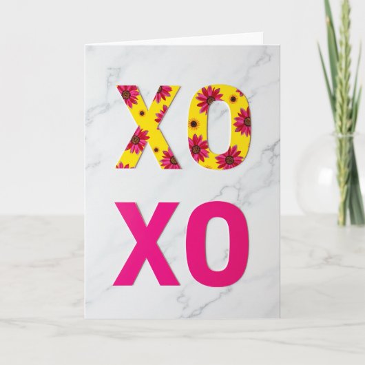 ボタニカル Xoxo グリーティングカード (正面)
