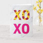 ボタニカル Xoxo グリーティングカード (黄色い花)