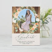 ボタニカルBoho木写真卒業発表 招待状 (スタンド正面)