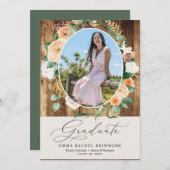 ボタニカルBoho木写真卒業発表 招待状 (正面/裏面)