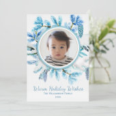 ボタニカ素朴ルスノーウィンターリースホリデーフォト シーズンカード (スタンド正面)