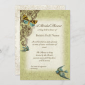 ボタニカ結婚ズブライダルシャワー招待状 – グリーン 招待状 (正面/裏面)