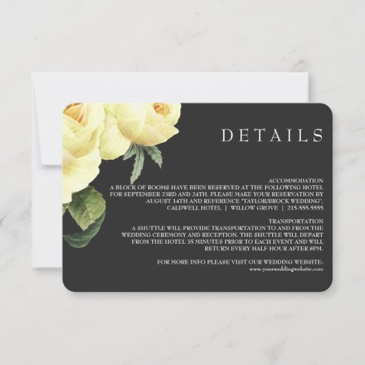 ボタニカ |イエローグレーヴィンテージウェディング詳細 招待状 (正面)