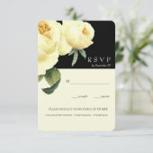 ボタニカ |イエローブラックヴィンテージウェディングRSVPご飯 招待状 (スタンド正面)