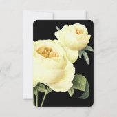 ボタニカ |イエローブラックヴィンテージウェディングRSVPご飯 招待状 (裏面)