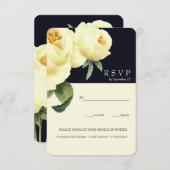 ボタニカ |イエローブルーウェディングRSVPの食事オプション 招待状 (正面/裏面)