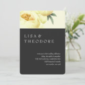 ボタニカ |グレーイエローヴィンテージ結婚式 招待状 (スタンド正面)