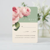 ボタニカ | セージ ヴィンテージ 結婚式 RSVP 料理オプション 招待状 (スタンド正面)