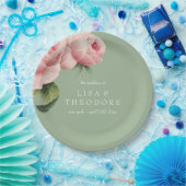 ボタニカ |ピンクのセージヴィンテージ結婚の花 ペーパープレート (パーティー)