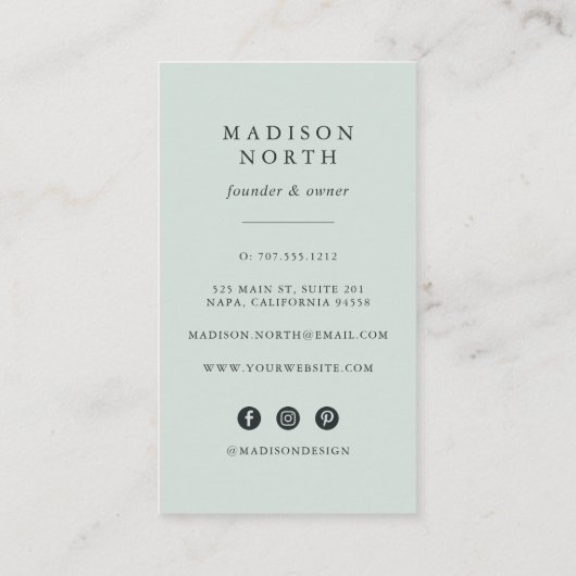 ボタニカ |垂直ソーシャルメディア 名刺 (裏面)