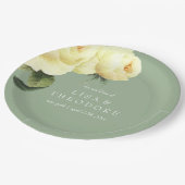 ボタニカ |黄色いセージヴィンテージ結婚の花 ペーパープレート (アングル)