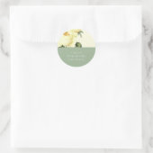 ボタニカ |黄色とセージヴィンテージの花結婚の種類 ラウンドシール (バッグ)