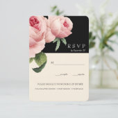 ボタニカ | Black Vintage Wedding RSVPの食事オプション 招待状 (スタンド正面)