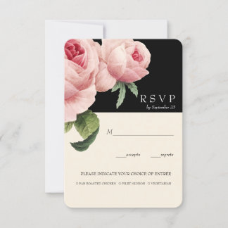 ボタニカ | Black Vintage Wedding RSVPの食事オプション 招待状