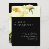 ボタニカ | Black Yellow Vintage Wedding 招待状 (正面/裏面)