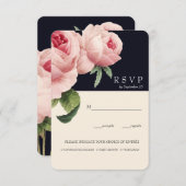 ボタニカ | Blue Vintage Wedding RSVPの食事オプション 招待状 (正面/裏面)