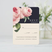 ボタニカ | Blue Vintage Wedding RSVPの食事オプション 招待状 (スタンド正面)