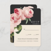 ボタニカ | Gray Vintage Wedding RSVPの食事オプション 招待状 (正面/裏面)
