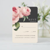 ボタニカ | Gray Vintage Wedding RSVPの食事オプション 招待状 (スタンド正面)