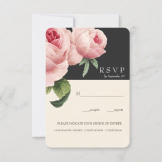 ボタニカ | Gray Vintage Wedding RSVPの食事オプション 招待状