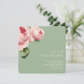 ボタニカ | Sageヴィンテージピンク結婚ローズ 招待状 (スタンド正面)