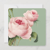 ボタニカ | Sageヴィンテージピンク結婚ローズ 招待状 (裏面)