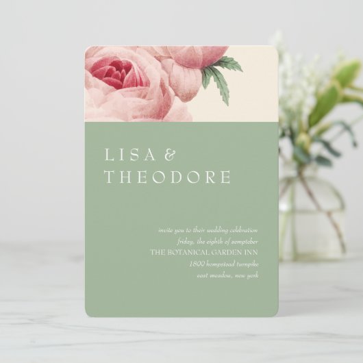 ボタニカ | Sage Vintage Wedding 招待状 (スタンド正面)