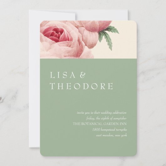 ボタニカ | Sage Vintage Wedding 招待状 (正面)