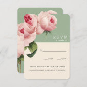 ボタニカ | Sage Vintage Wedding RSVPの食事オプション 招待状 (正面/裏面)